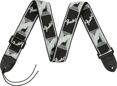 Fender® 2" Monogrammed Strap, Black/Light Grey/Dark Grey