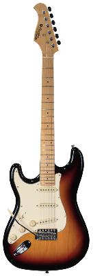 Prodipe Guitars, ST80LHMA Sunburst SSS, Gaucher