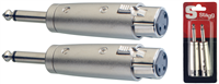 Adaptateur XLR fem. asymétrique/ JACK mâle mono - 2 pcs sous blister