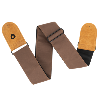 Prodipe, Sangle 75mm POLYESTER | MARRON doublée - Support Cuir Daim