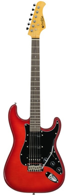 Prodipe, Guitare électrique ST93 HSS Aulne Flamé, Trans Red