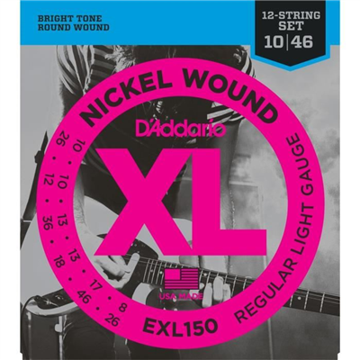 Jeu De Cordes D'Addario Guitare Electrique 12 Cordes EXL150