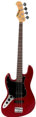 Prodipe Guitars, Basse Gaucher JB80MA 4 cordes Candy Apple Red